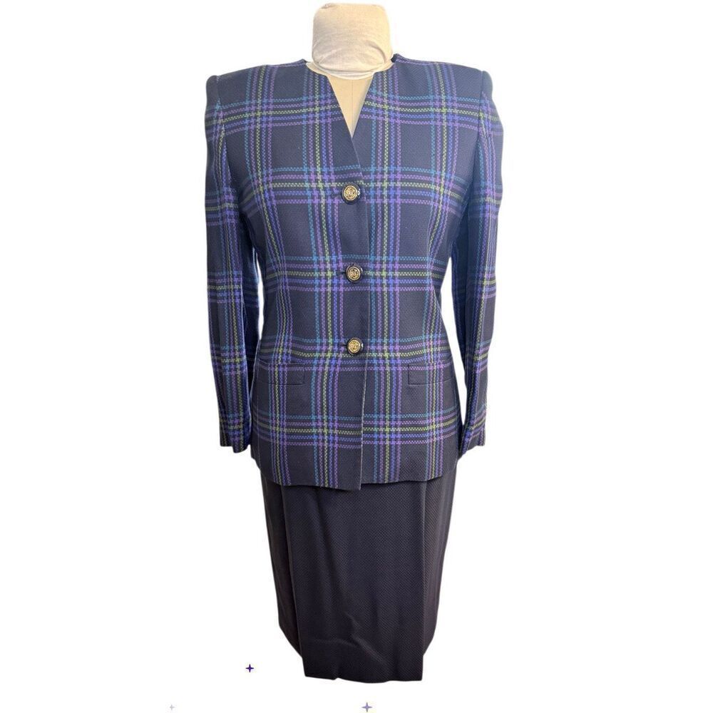 Kasper Skirt Suit Vintage 3 Button Blazer & Skirt Size 8